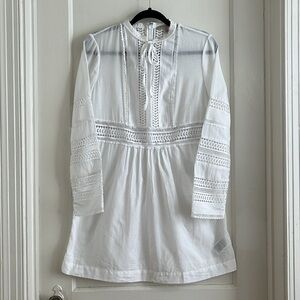 Banana Republic Size S Diora Sheer Lace Inset Mini Dress Lightweight Sundress